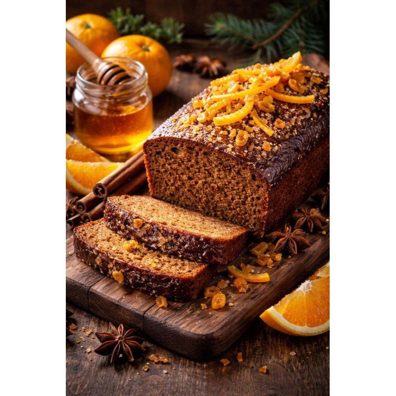 Pain d'épices au miel et écorces d'oranges
