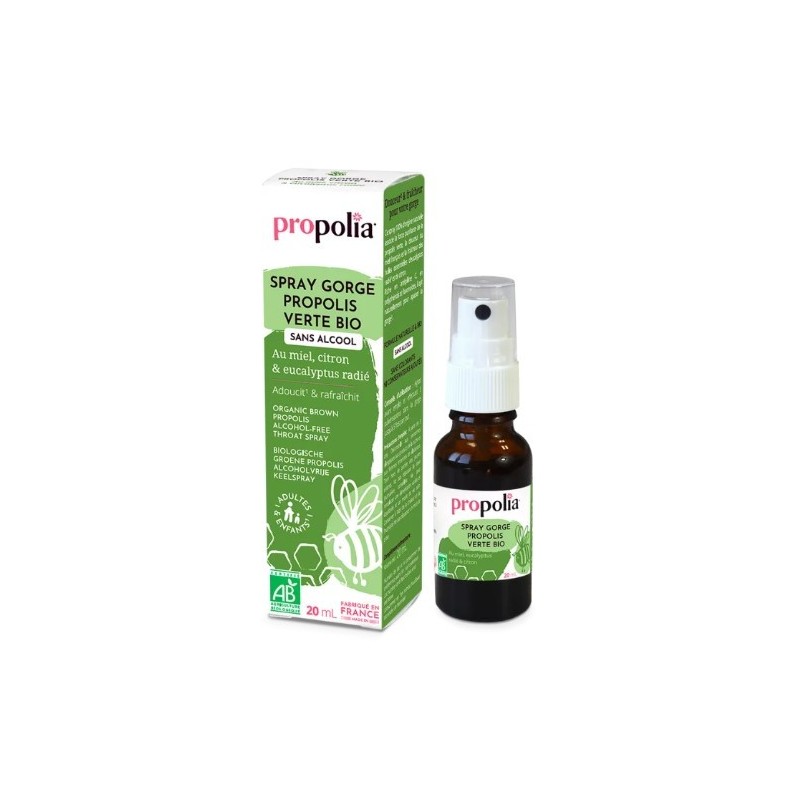 spray gorge propolis verte bio marque propolia